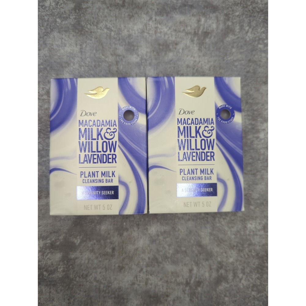Dove Serenity Seeker Macadamia Milk & Willow Lavender Bar Soap, 5 oz - 2 Pack